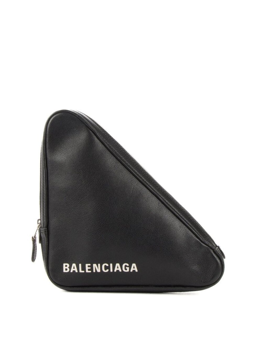 Balenciaga Triangle Clutch Black Calfskin Leather